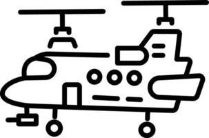 Military chopper icon in line style vector
