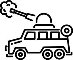 A line icon of army vehicle vector
