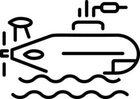 Submarine icon in line style vector