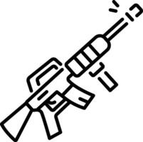 A4 gun icon in outline style vector