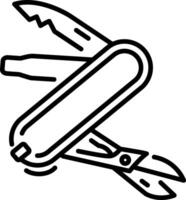 Swiss knife icon in outline style vector