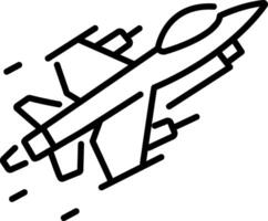 A line style icon of combat jet vector