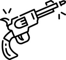 Revolver icon in line style vector