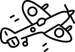 Supermarine spitfire icon in line style vector
