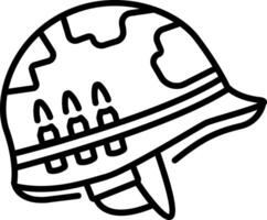 Combat helmet icon in outline style vector