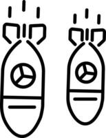 Nuclear bomb icon in linear style vector