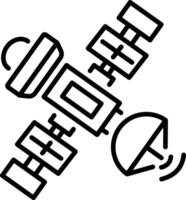 A linear icon of artificial satellite vector