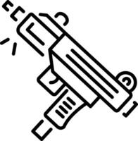 A linear icon of submachine gun vector