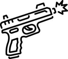 Gun icon designed in outline style vector