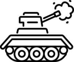 A linear icon of combat army tank vector