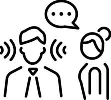 Active listening skill icon in outline style vector