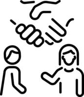 A person having good negotiation skills, a line style icon vector