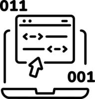 Coding icon in linear style vector