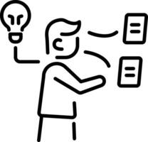 A character based critical thinking icon in line style vector