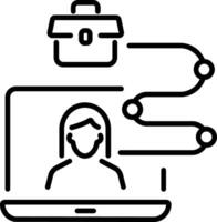 Career planning icon in line style vector