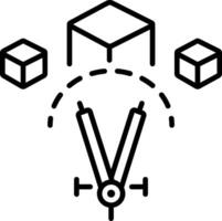 Cad design icon in outline style vector