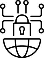 Cyber Security icon in outline style vector