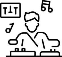 A linear icon of a sound engineer vector