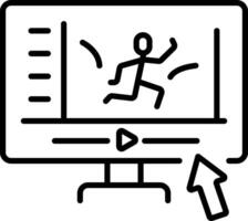 Creating animation on a system, a linear style icon vector