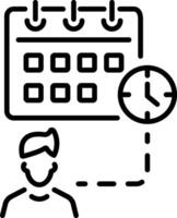 Scheduling icon in line style vector