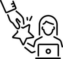 Recognition icon in line style vector