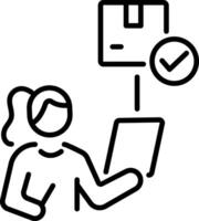 A linear icon of product management vector