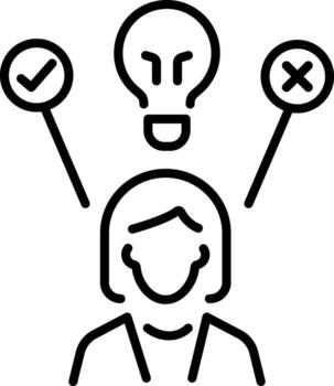 Hypothesis testing icon in outline style vector