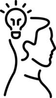 Creative thinking icon in outline style vector