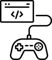 Game design icon in outline style vector