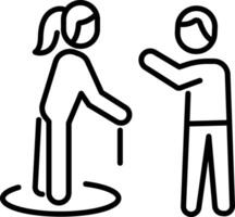 Respecting boundaries icon in line style vector