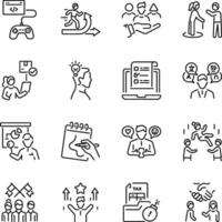 Bundle of Linear Style Talent Icons vector