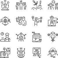 Collection of Skills Linear Style Icons vector