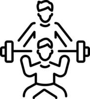 A line style icon of a gym trainer vector