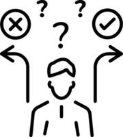 Decision making icon in linear style vector