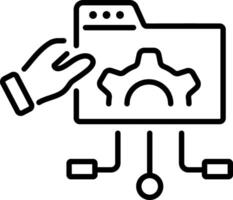 A linear icon of development plan vector
