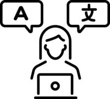 Language course icon in line style vector