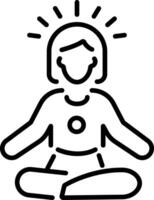 A linear icon of yoga instructor vector