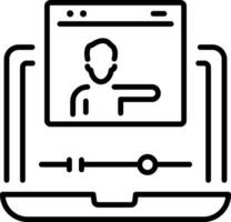 A linear icon of coaching training vector
