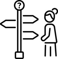 Guidance icon in line style vector