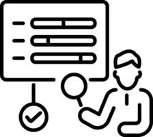 Progress tracking icon in linear style vector