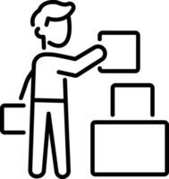Action plan icon in linear style vector