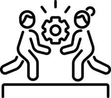 Team building icon in linear style vector