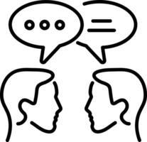 Communication skill icon in linear style vector
