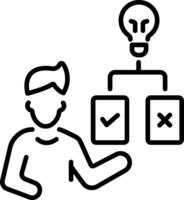 Choice icon in linear style vector