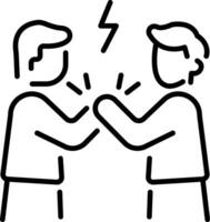 Conflict between two characters, a line style icon vector