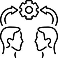 Synergy icon in outline style vector