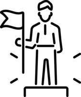Leadership skills icon in outline style vector