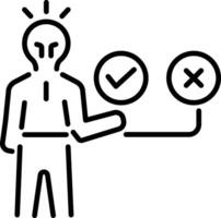 Lateral thinking icon in line style vector