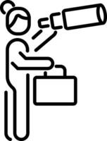Leader vision icon in linear style vector