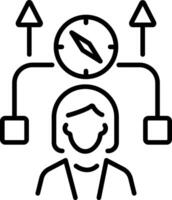 Orientation icon in linear style vector